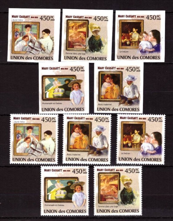 Коморские о-ва, 2009. (cm-04) Живопись, импрессионисты, Мари Кассат