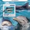 Джибути, 2017. (17306) Морская фауна, дельфины (мл+блок)