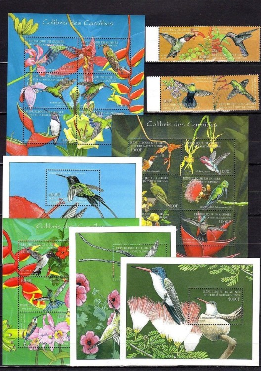 Гвинея, 2001. (0590) Птицы (серия+3 мл+3 блока) 