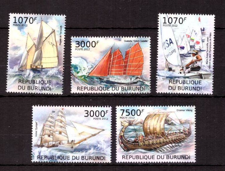 Бурунди, 2012. [bq12227] Корабли, парусники