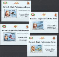 Бурунди, 2011. (11362) Знаменитые авиаторы (люкс-блоки)
