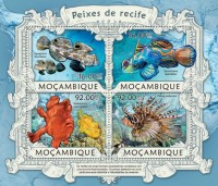 Мозамбик, 2013. (13209) Морская фауна (мл+блок) 