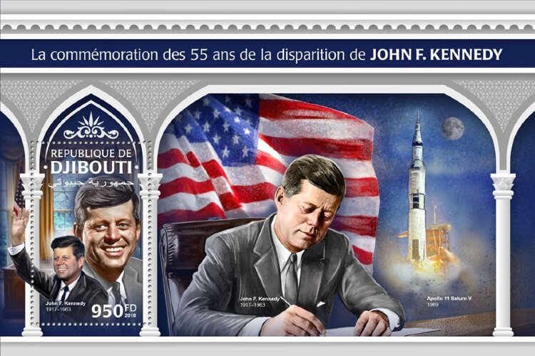 Джибути, 2018. (dj18306) Президенты США, Джон Кеннеди (мл+блок)