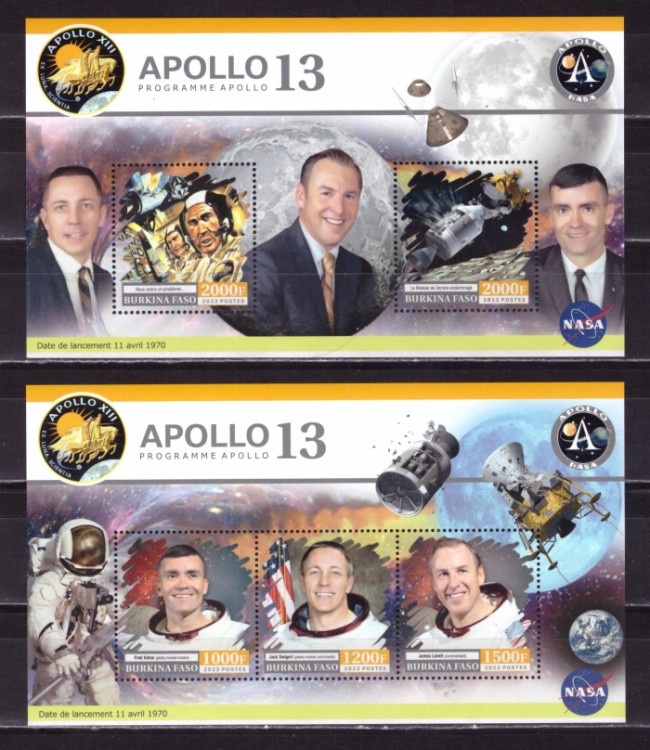 Буркина Фасо, 2023. Коcмос, Аполлон-13 (мл+блок)