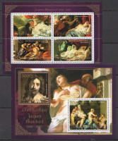 Бенин, 2013. Живопись, Бланшар (мл+блок) - золотая рамка